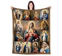 Shuwekk Virgin Mary Blanket, Our Lady of Guadalupe Throw Blanket, Player Christian Gifts for Women Faith, Religious Catholic Gifts for Men Women, Scripture Spiritual Religious Blanket Decor,60"x50"