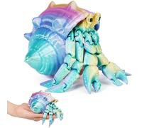 SHUWND 3D Printed Hermit Crab Fidget,3D Printed Dynamic Animals Toy,Full Articulated Flexible Crystal Hermit Crab Fidget Toys,Adults Fidget Toys for Autism ADHD,Home Office Decor (Rainbow)