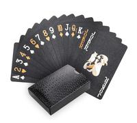 SHUXIA 1 pair Playing Cards Cool Black,Plastic PlayingCards,Waterproof Deck of Card,Waterproof Deck ofCards,Standard Playing Cards Magic Poker Card for Family Party and Game BBQ Gatherings
