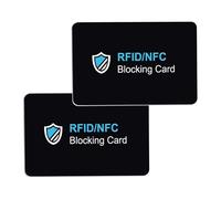 SHUXIA 2pcs RFID/NFC Blocking Card,RFID Blocking Cards for Men & Women,Credit Card Protector,Anti-Theft Contactless NFC Blocker,Slim Contactless NFC Bank Debit Credit Card Passport Protector Blocker