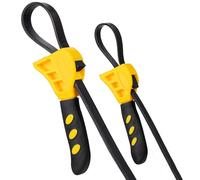 SHUXIA 2pcs Rubber Strap Wrench,Heavy Duty Rubber Pipe Wrench Adjustable,Oil Filter Spanner Strap WrenchTool,Multi-Purpose Jar Opener,Jar Opener for PVC Pipes,Plumbing,Mechanics Plumbers,2 Size