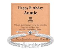 Shuxin Auntie Birthday Gifts, 30th 40th 50th 60th 70th Birthday Presents for Auntie, Sparkling Cubic Zirconia Tennis Bracelet Gifts for Women