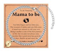Shuxin Mum to be Gifts, Pregnancy Gifts for Mum Expecting, Baby Feet Charm Bracelet Jewellery, First Mothers Day Gift for Pregnant Women, Birthday Christmas Presents for Her