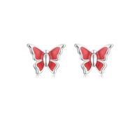 Shuxin Silver Stud Earrings for Women Tiny Red Butterfly Studs Earrings for Girls Hypoallergenic Cartilage Earrings 925 Sterling Silver Post Sleeper Earrings Studs Jewellery Gifts for Girls Women