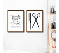 SHUYINGHENGXIE Hair Salon Decor Hair Quote Posters and Prints Hairdressing Scissors Beauty Wall Art Picture Canvas Painting No Frame-30x40cmX2