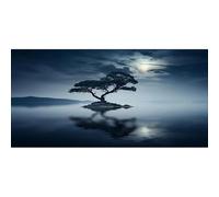 SHUYINGHENGXIE Lake Tree Moon Modern Landscape Print Canvas Painting Poster Wall Art For Bedroom Study Decor No Frame-E_30x60cm