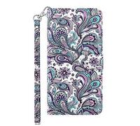 SHUYIT Case for Huawei P Smart 2021, Shockproof 3D PU Leather Case Notebook Flip Wallet Case with Stand Card Slots Magnetic Clasp TPU Bumper Phone Cover for Huawei P Smart 2021, Swirl Flower