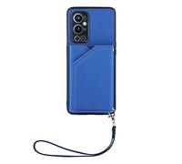 SHUYIT Case for OnePlus 9 Pro, Premium PU Leather Wallet Case with Card Holder Stand Slots Magnetic Clasp Shockproof Soft TPU Protective Cover Case for OnePlus 9 Pro, Blue