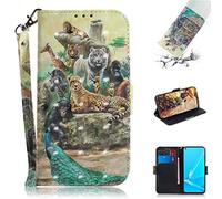 SHUYIT Case for Oppo A52 / A72 / A92, Colorful 3D PU Leather Case Notebook Flip Wallet Case with Stand Card Slots Magnetic Clasp Shockproof Bumper Phone Cover for Oppo A52 / A72 / A92, Animal kingdom