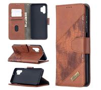 SHUYIT Case for Samsung Galaxy A32, Shockproof Premium PU Leather Case Book Flip Wallet Case with Magnetic Closure Stand Card Slots TPU Bumper Phone Cover for Samsung Galaxy A32, Brown