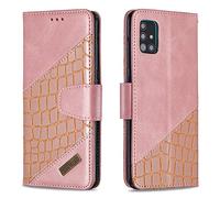 SHUYIT Case for Samsung Galaxy A51, Shockproof Premium PU Leather Case Book Flip Wallet Case with Magnetic Closure Stand Card Slots TPU Bumper Phone Cover for Samsung Galaxy A51, Golden