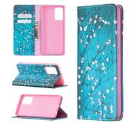 SHUYIT Case for Samsung Galaxy A72 5G, Shockproof PU Leather Case Notebook Flip Wallet Case with Magnetic Stand Card Slots TPU Bumper Phone Cover for Samsung Galaxy A72 5G, Plum Blossom