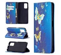 SHUYIT Case for Xiaomi Poco M3, Shockproof PU Leather Case Notebook Flip Wallet Case with Magnetic Stand Card Slots TPU Bumper Phone Cover for Xiaomi Poco M3, Gold Butterfly