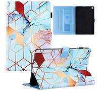 SHUYIT Tablet Case for Huawei MatePad T10S 10.1" / T10 9.7" 2020, Shockproof PU Leather Flip case Wallet Stand Cover with Card Slots Magnetic Clasp Protective Cover, Grid Marble