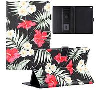 SHUYIT Tablet Case for Huawei MatePad T10S 10.1" / T10 9.7" 2020, Shockproof PU Leather Flip case Wallet Stand Cover with Card Slots Magnetic Clasp Protective Cover, Red Flower