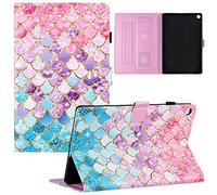 SHUYIT Tablet Case for Huawei MatePad T10S 10.1" / T10 9.7" 2020, Shockproof PU Leather Flip case Wallet Stand Cover with Card Slots Magnetic Clasp Protective Cover, Colorful Scales