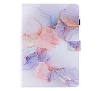 SHUYIT Tablet Case for Huawei MediaPad T5 10.1 Inch, Shockproof PU Leather Flip case Wallet Stand Cover with Card Slots Magnetic Clasp Protective Cover, White Marble