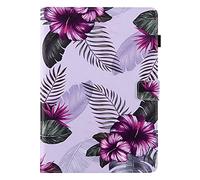 SHUYIT Tablet Case for Huawei MediaPad T5 10.1 Inch, Shockproof PU Leather Flip case Wallet Stand Cover with Card Slots Magnetic Clasp Protective Cover, Purple Flower
