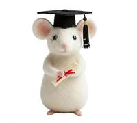 SHUZHENG Class of 2026 Felt Mouse Ornaments,Handmade Wool Felt Mouse with Graduation Cap,Mini Needle Felted Graduate Figurine with Diploma,Unique Wool Mice Crafts Decor Gift for Graduates 2026