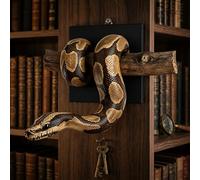 SHUZHENG Golden Ball Python Wall Sculpture, Realistic Snake Wall Decor, Resin Python Hanging Walls Art,Symbol of Strength & Prosperity, Resin Snake Walls Decor for Homes Bedroom Office
