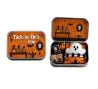 SHUZHENG Halloween Little Boo Tuck-in-Tin,Mini Ghost Plush in Tin Box