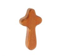 SHUZHENG Handcrafted Wooden Cross My Heart, Stress Relief Pocket Cross, Relieve Anxiety Comfort Cross for Clutching and Praying,Portable Wood Pocket Cross for Religious Gift (Schima superba)