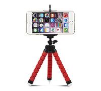 Shuzhu Phone Tripod Flexible Adjustable Stand Octopus Leg Style Desktop Portable Mini Support with Clip for Cellphone Smartphone Digital Camera Red