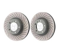 SHW Front Brake Discs Drilled 330mm x2 For PORSCHE BOXSTER 981 CAYMAN S GTS 911