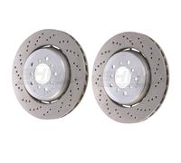 SHW Front Drilled Brake Discs 345x28mm X2 For BMW M3 E46 In SL / Z4 M E86 E85