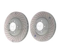 SHW Front Drilled Brake Discs 350x34mm X2 For Porsche 911 997 GT3 3.6 415hp