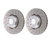 SHW Front Drilled Brake Discs 374x36mm R90 x2 For BMW M5 E60 E61 / M6 E63 E64