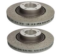 SHW Front Drilled Brake Discs 380x34mm X2 R90 For Porsche 911 991 Turbo Turbo S