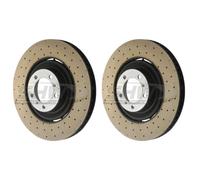 SHW Front Drilled Brake Discs 408mm x2 R90 For Porsche 911 992 Turbo/TurboS/GTS