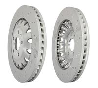 SHW Performance Front Brake Discs Drilled 370x34mm X2 For Audi TTRS 8S FV 16-