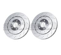 SHW Performance Rear Drilled 2PC Brake Discs 356x28mm X2 For Audi RS6 C6 V10
