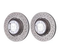 SHW Rear Drilled Brake Discs For Porsche 3.8 4.0 911 991 GT3 RS R Speedster 14-