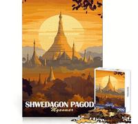 Shwedagon Pagoda, Myanmar 1000 Piece Jigsaw Puzzles for Adults Jigsaw Logic Toy Indoor Play Precision Cut Cherished Gift 38x26cm