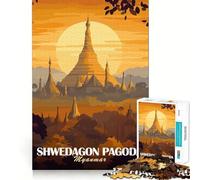 Shwedagon Pagoda, Myanmar 1000 Piece Jigsaw Puzzles for Adults Jigsaw Logic Toy Indoor Play Precision Cut Cherished Gift 38x26cm