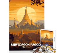 Shwedagon Pagoda, Myanmar 1000 Pieces Puzzles for Adults Great Gifts for Games Hand Speed Race Home Decoration Toys for And from 14 Years And over (50x75cm)