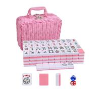 SHWorkshop 166-Tile American Mahjong Set, Travel Mahjong Kit with Rule Cards, Tile Pushers & Storage Bag, for Mahjong Lovers