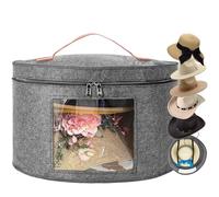 SHWWQUE Hat Storage Box,Hat Boxes for Women Storage,Cowboy Hat Holder for Travel,Wide Brims Hat Carrier Case,Stuffed Animal Toy Organizer,Hat Box Closet Organizers and Storage,Hat Boxes for Men(Grey)