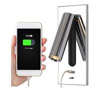 SHXITAYNB Headboard Light Reading Lamp Recessed Wall Lights, USB Hidden Push Switch for Bedroom LED Wall Sconce Bedside Reading Light, 350° Rotation 90° Fold,Chrome,3000K warm