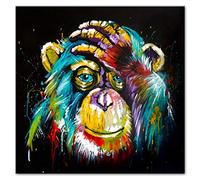 SHXN Canvas Painting Wall Art Poster Home Decor,Watercolor Monkey Animal Canvas Painting Hd Prints Decorative Paintings No Frame Baby Kids Room Decor,100×100cm
