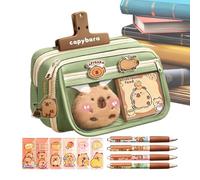 Shxupjn Capybara Plush Pencil Case,9-Layer Large Capacity Cute Quirky Fun Pencil Pouch - Capybara Print Multi-Layer Pencil Pouch, Pen Holders for Office Supplies Teen Girls