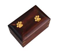 Shxupjn Pet Cremation Urns - Elegant Wooden Urn Box For Cherished Pet Memories | Paw Print Elegant Urn Box For Pet Ashes, Funeral Cremation Urns Box Storage For Ashes, Collar, Toys, Mementos