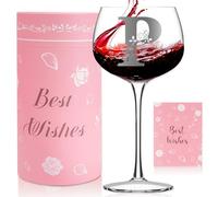 SHXWELL Gift for Women, Womens Birthday Gifts, Personalised Gin Glass, Personalized Monogrammed Gift Birthday Christmas Valentine Mother's Day Christmas for Mom Wife Friends,16oz Red Wine Glasses (P)