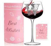 SHXWELL Personalized Gifts for Women, Monogrammed Wine Glass, Personalised Gin Glass with Box,Customized Birthday Valentine Mother's Day Christmas Gift for Mom Wife Friends Sister Coworker,16oz (W)