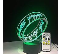 Shxx Lord Of The Rings 3D Lamp 7 Colors Kids Gift Touch Night Light For Children Holiday 3D Illusion Desk Lamp Movie Memory Present 3D9l-358