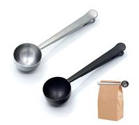 SHxxyljh Stainless Steel Coffee Scoop Clip Set of 2 (15ml/Black, 30ml/Silver)