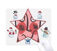 Shy Abstract Face Sketch Happy Christmas Snowman Family Star Mouse Pad